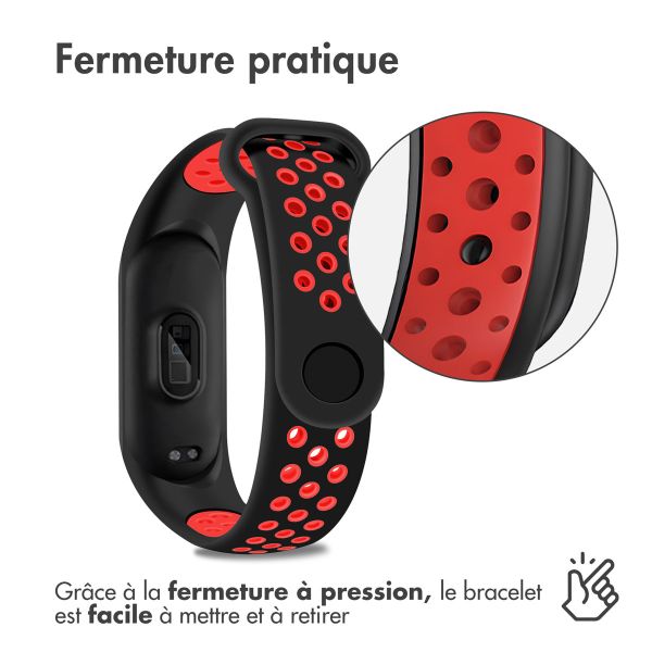 imoshion Bracelet sportif en silicone Xiaomi Mi Band 5 / 6 - Noir / Rouge