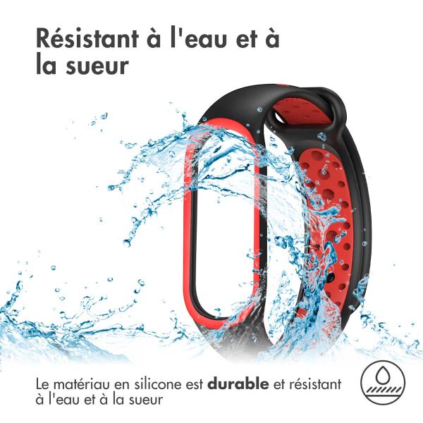 iMoshion Bracelet sportif en silicone Xiaomi Mi Band 5 / 6 - Noir / Rouge