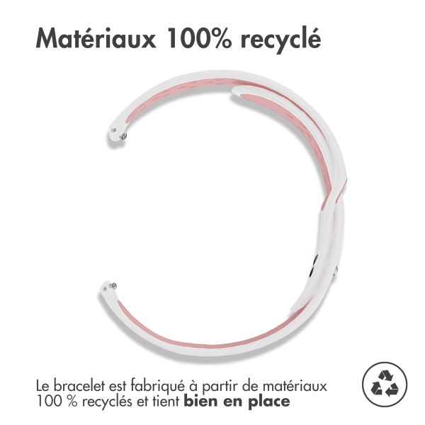 imoshion Bracelet sportif en silicone - Connexion universelle de 20 mm - Blanc / Rose