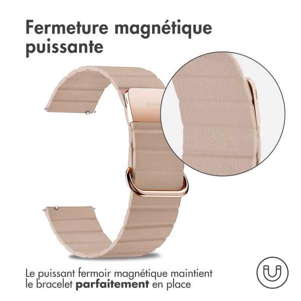 iMoshion Bracelet en cuir magnétique - Connexion universelle de 20 mm - Beige