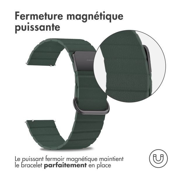 imoshion Bracelet en cuir magnétique - Connexion universelle de 20 mm - Vert