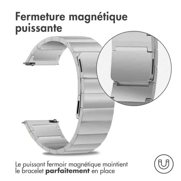 Selencia Bracelet magnétique en acier - Connexion universelle de 20 mm - Argent