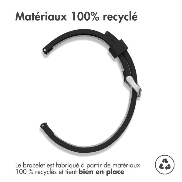 imoshion Bracelet sportif en silicone - Connexion universelle de 24 mm - Noir/Gris