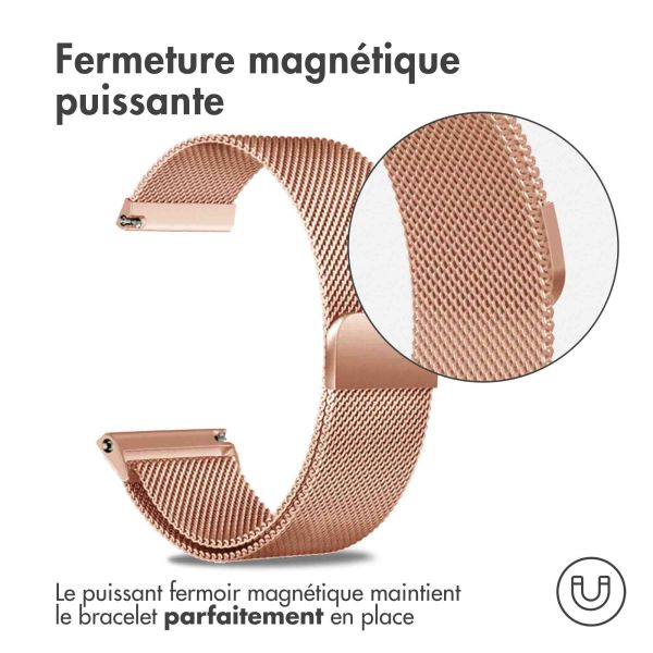 imoshion Bracelet magnétique milanais - Connexion universelle de 24 mm - Rose Dorée