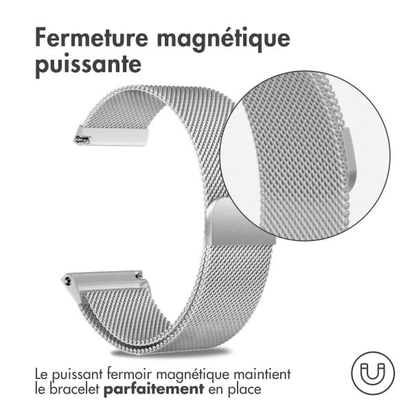 imoshion Bracelet magnétique milanais - Connexion universelle de 24 mm - Argent