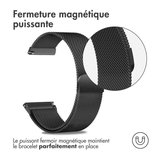 imoshion Bracelet magnétique milanais - Connexion universelle de 24 mm - Noir