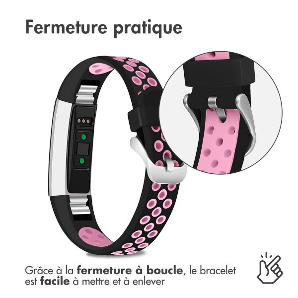 imoshion Bracelet sportif en silicone Fitbit Alta (HR) - Noir/Rose