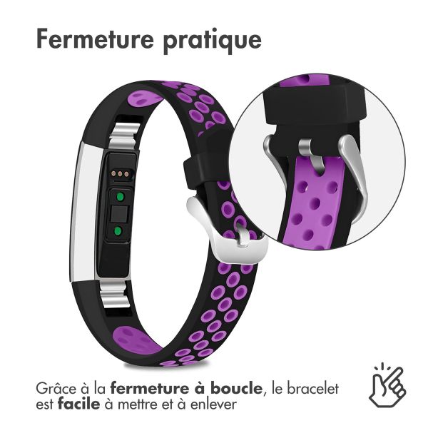 iMoshion Bracelet sportif en silicone Fitbit Alta (HR) - Noir/Violet