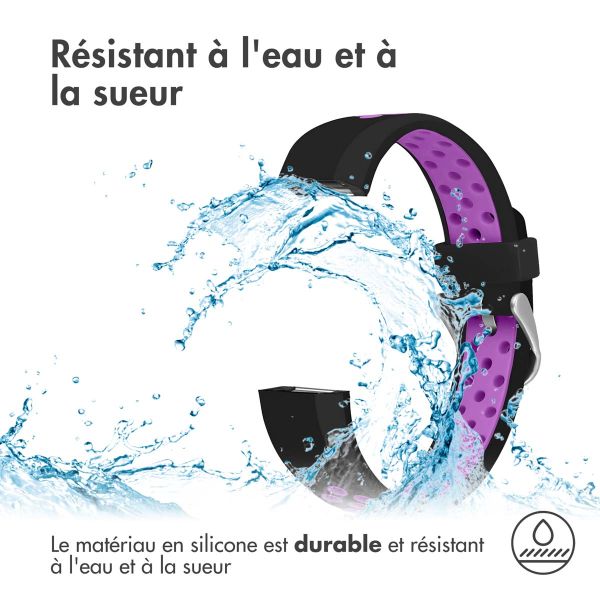 iMoshion Bracelet sportif en silicone Fitbit Alta (HR) - Noir/Violet