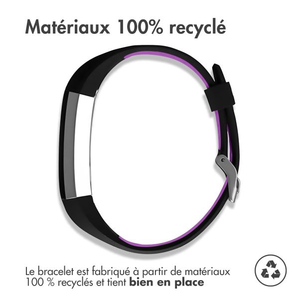 iMoshion Bracelet sportif en silicone Fitbit Alta (HR) - Noir/Violet