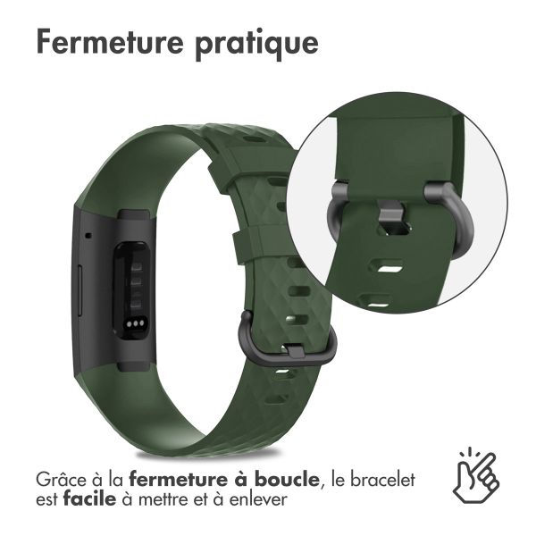 imoshion Bracelet en silicone le Fitbit Charge 3 / 4 - Vert foncé