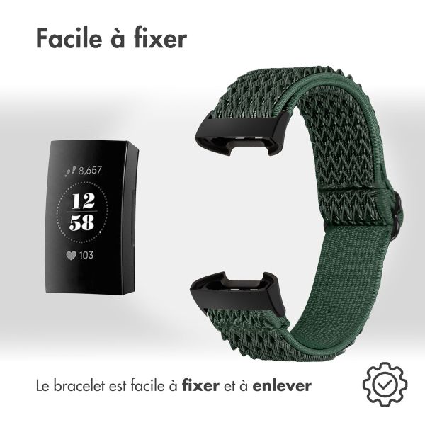 imoshion Bracelet élastique en nylon le Fitbit Charge 3 / 4 - Vert