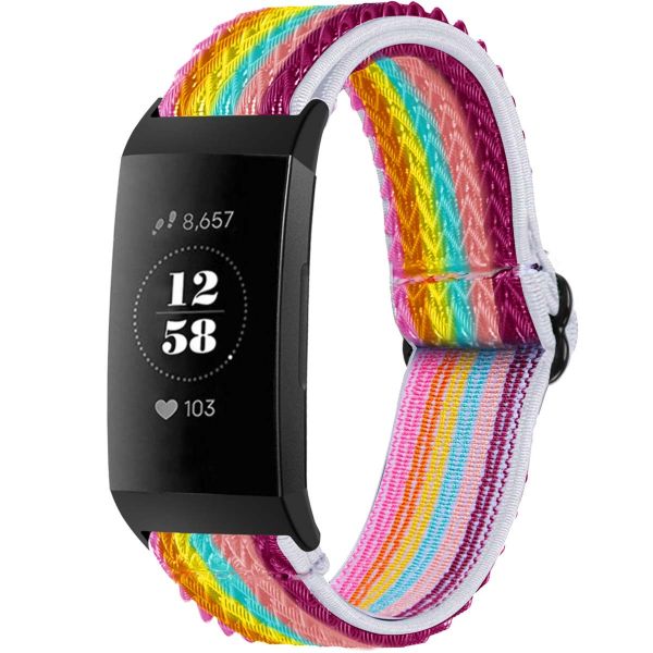 imoshion Bracelet élastique en nylon le Fitbit Charge 3 / 4 - Rainbow