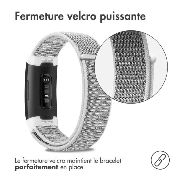 imoshion Bracelet en nylon le Fitbit Charge 3 / 4 - Gris clair