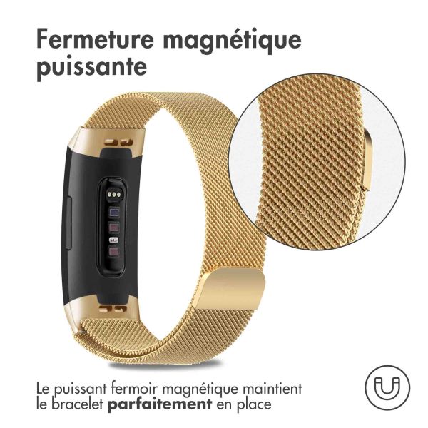 imoshion Bracelet magnétique milanais le Fitbit Charge 3 / 4 - Dorée