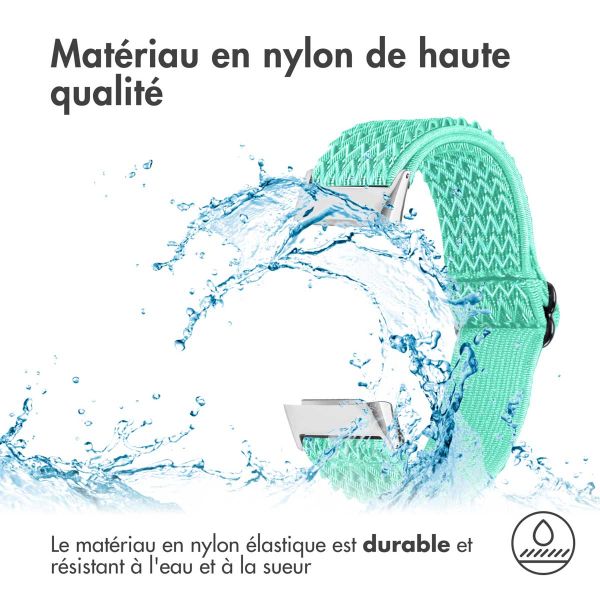 iMoshion Bracelet élastique en nylon Fitbit Charge 5 / Charge 6 - Menthe verte