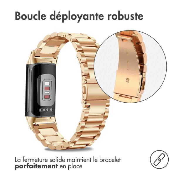 imoshion Bracelet en acier le Fitbit Charge 5 / Charge 6 - Rose Dorée