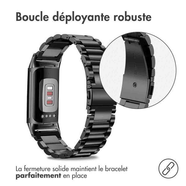 imoshion Bracelet en acier le Fitbit Charge 5 / Charge 6 - Noir