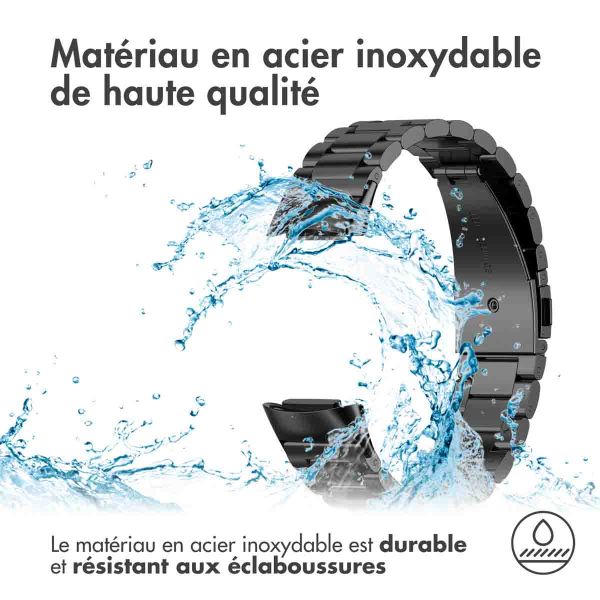 imoshion Bracelet en acier le Fitbit Charge 5 / Charge 6 - Noir