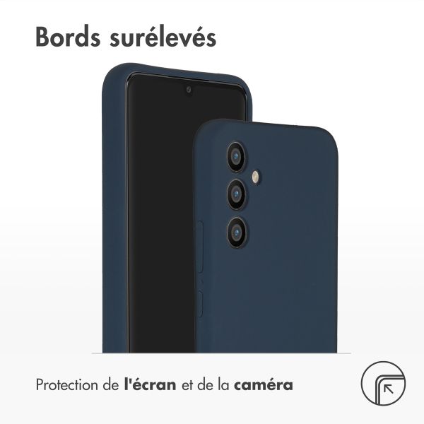 Accezz Coque Liquid Silicone Samsung Galaxy A34 (5G) - Bleu foncé