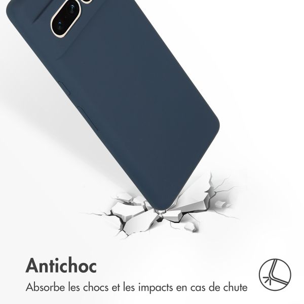 Accezz Coque Liquid Silicone Google Pixel 7 Pro - Bleu foncé