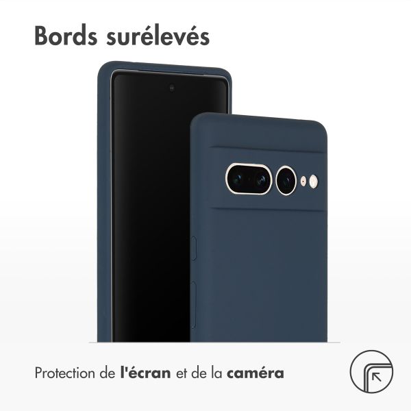 Accezz Coque Liquid Silicone Google Pixel 7 Pro - Bleu foncé