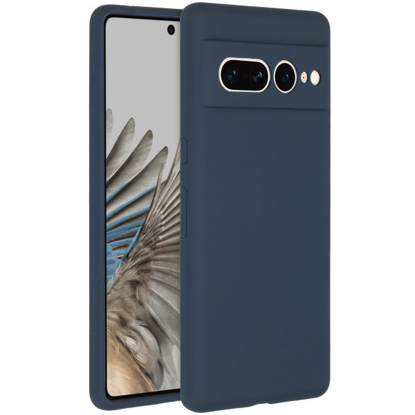 Accezz Coque Liquid Silicone Google Pixel 7 Pro - Bleu foncé