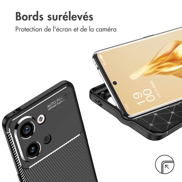 imoshion Coque silicone Carbon Oppo Reno 9 / 9 Pro (5G) - Noir