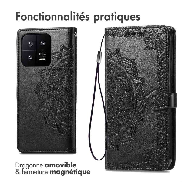 imoshion Etui de téléphone portefeuille Mandala Xiaomi 13 - Noir