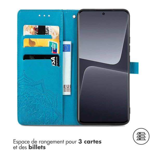 iMoshion Etui de téléphone portefeuille Mandala Xiaomi 13 Pro - Turquoise