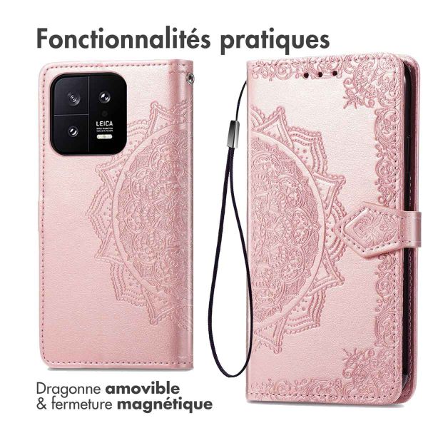 iMoshion Etui de téléphone portefeuille Mandala Xiaomi 13 - Rose Dorée