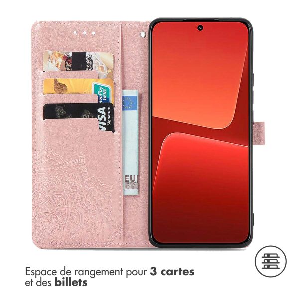 iMoshion Etui de téléphone portefeuille Mandala Xiaomi 13 - Rose Dorée