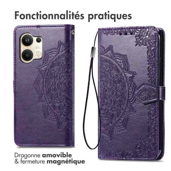 iMoshion Etui de téléphone portefeuille Mandala Oppo Reno 9 / Reno 9 Pro (5G) - Violet