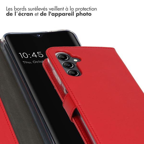 Selencia Étui de téléphone portefeuille en cuir véritable Samsung Galaxy A14 (5G) - Rouge