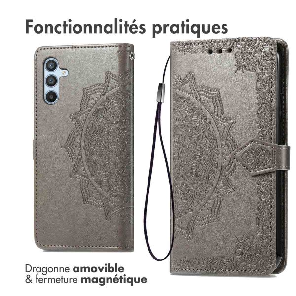 iMoshion Etui de téléphone portefeuille Mandala Samsung Galaxy A34 (5G) - Gris