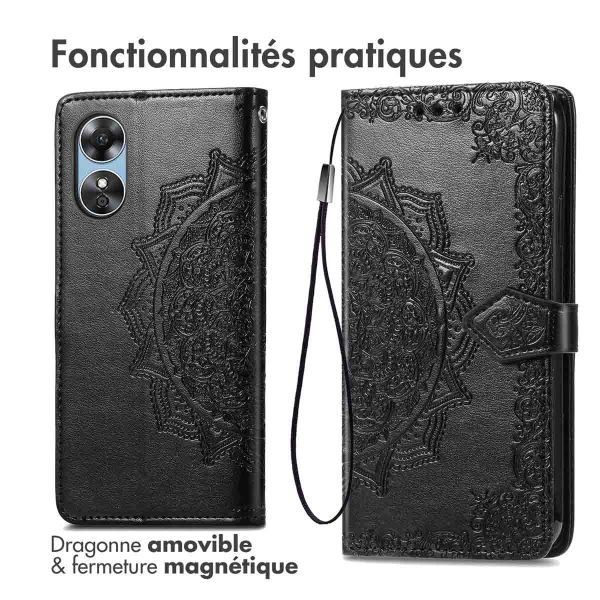 iMoshion Etui de téléphone portefeuille Mandala Oppo A17 - Noir