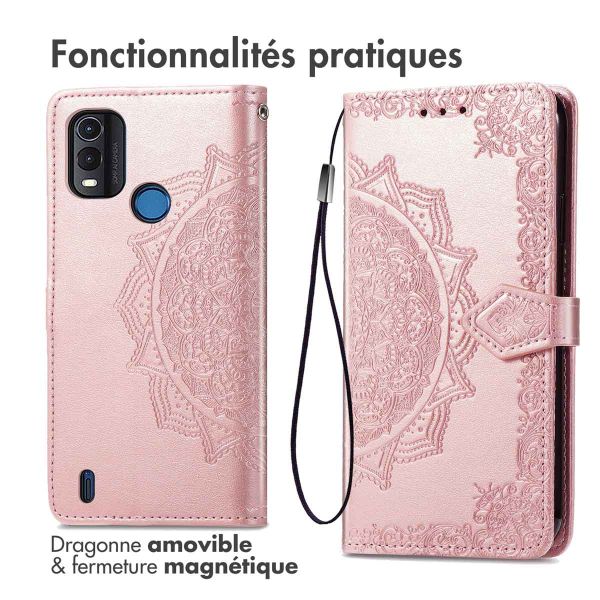 iMoshion Etui de téléphone portefeuille Mandala Nokia G11 Plus - Rose Dorée