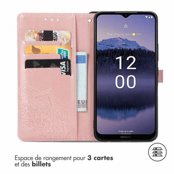 imoshion Etui de téléphone portefeuille Mandala Nokia G11 Plus - Rose Dorée