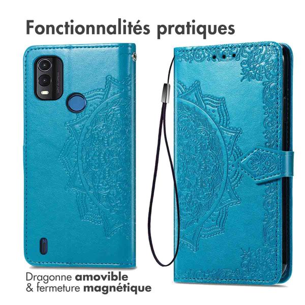 imoshion Etui de téléphone portefeuille Mandala Nokia G11 Plus - Turquoise