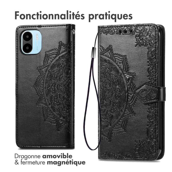 iMoshion Etui de téléphone portefeuille Mandala Xiaomi Redmi A1 / A2 - Noir