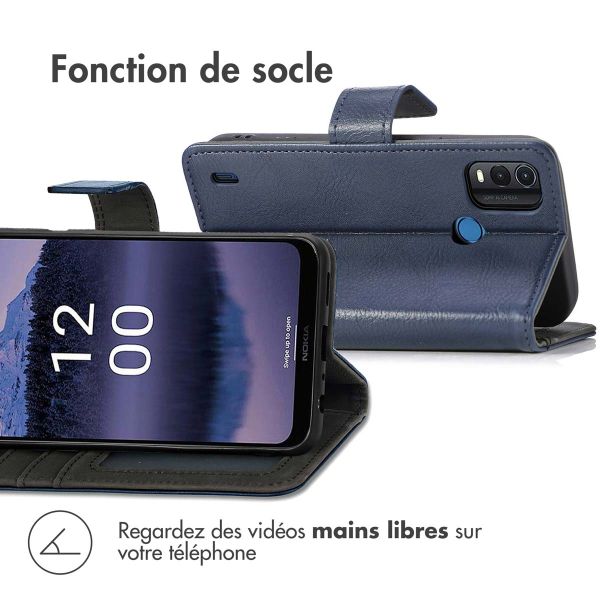 imoshion Étui de téléphone portefeuille Luxe Nokia G11 Plus - Bleu foncé