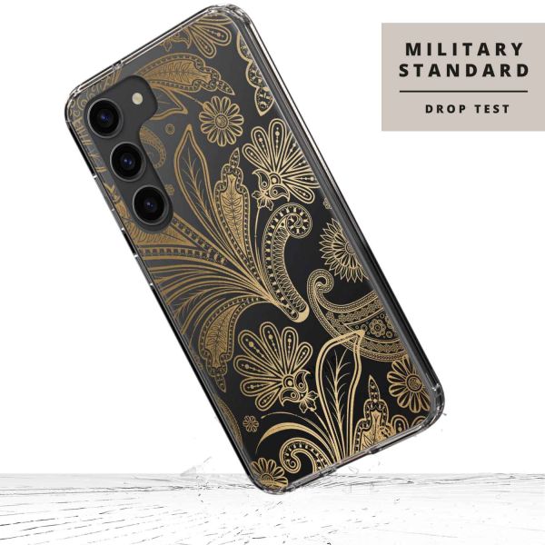 Selencia Coque très protectrice Zarya Fashion Samsung Galaxy S23 Plus - Paisley Gold