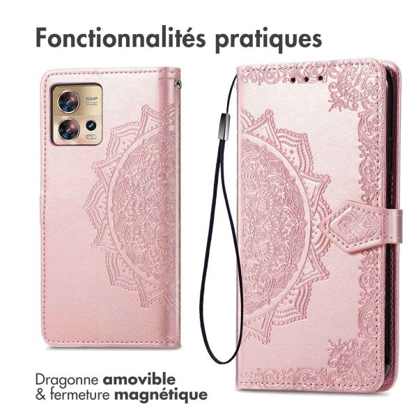 iMoshion Etui de téléphone portefeuille Mandala Motorola Edge 30 Fusion - Rose Dorée