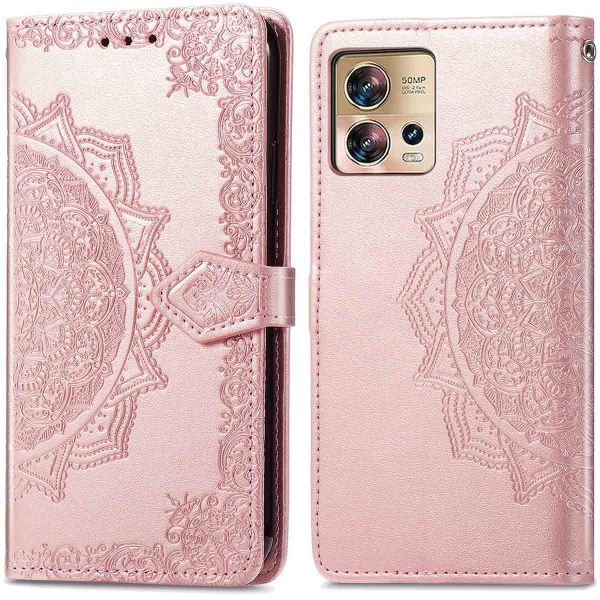 iMoshion Etui de téléphone portefeuille Mandala Motorola Edge 30 Fusion - Rose Dorée