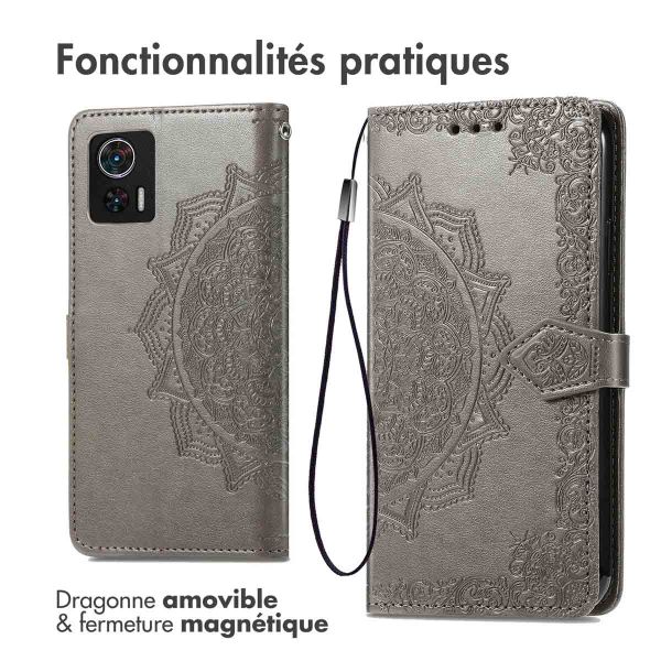 iMoshion Etui de téléphone portefeuille Mandala Motorola Edge 30 Neo - Gris