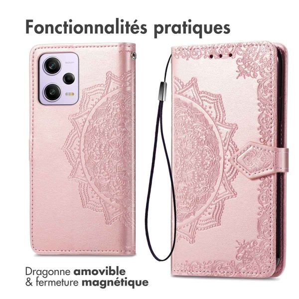 iMoshion Etui de téléphone portefeuille Mandala Xiaomi Redmi Note 12 Pro Plus - Rose Dorée