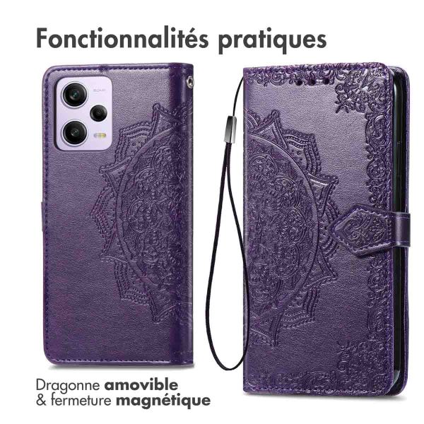 iMoshion Etui de téléphone portefeuille Mandala Xiaomi Redmi Note 12 Pro Plus - Violet