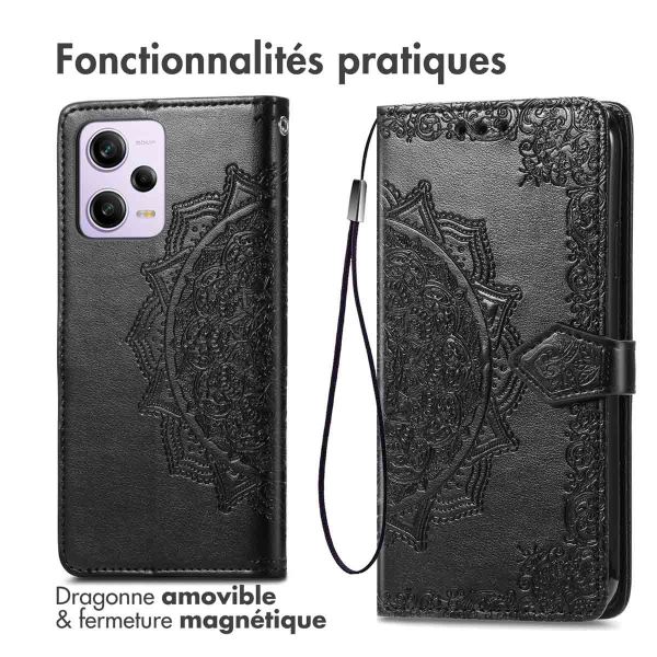 imoshion Etui de téléphone portefeuille Mandala Xiaomi Redmi Note 12 Pro Plus - Noir