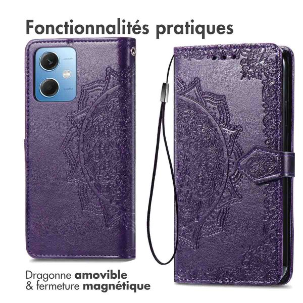 iMoshion Etui de téléphone portefeuille Mandala Xiaomi Redmi Note 12 - Violet