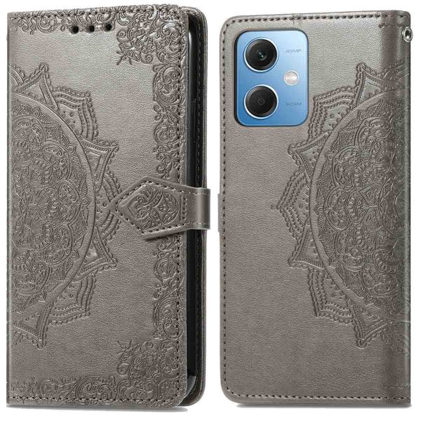 imoshion Etui de téléphone portefeuille Mandala Xiaomi Redmi Note 12 - Gris